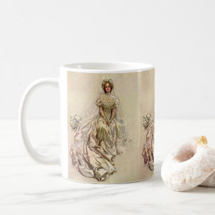 ヴィクトリア時代の花嫁、クラシカルな結婚式の肖像画 コーヒーマグカップ