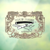 ヴィクトリア時代の蒸気パンク理容師テンプレート ウィンドウサイン (シート3)