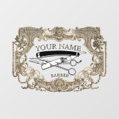 ヴィクトリア時代の蒸気パンク理容師テンプレート ウィンドウサイン (シート)