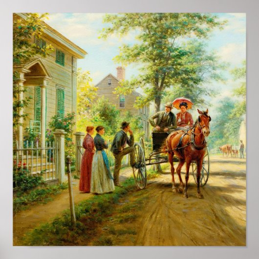 ヴィクトリア時代の馬車の油絵 ポスター (正面)