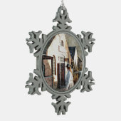 ヴィクトリア朝のイギリス スノーフレークピューターオーナメント (左)