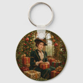 ヴィクトリア朝のクリスマスの朝 キーホルダー (正面)