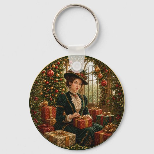 ヴィクトリア朝のクリスマスの朝 キーホルダー (裏面)