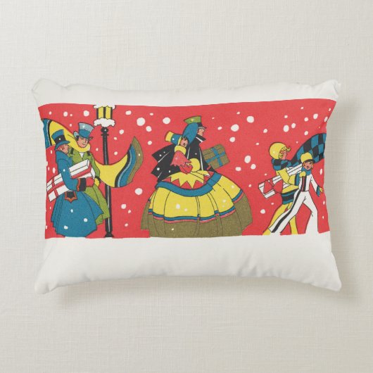 ヴィクトリア朝のクリスマス家族 アクセントクッション (正面)