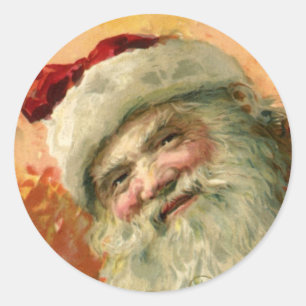 ヴィクトリア朝のサンタクロースの肖像画、アンティーククリスマス ラウンドシール