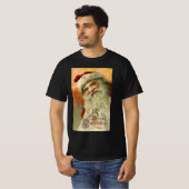ヴィクトリア朝のサンタクロースの肖像画、アンティーククリスマス Tシャツ (正面フル)