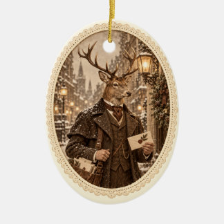 ヴィクトリア朝のシカの郵便配達人 クリスマス オーナメント