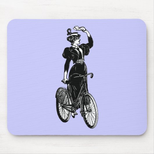 ヴィクトリア朝のレディの自転車イラスト マウスパッド (正面)