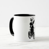 ヴィクトリア朝のレディの自転車イラスト マグカップ (正面左)