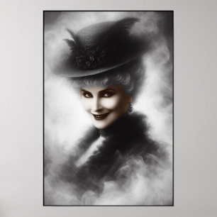 ヴィクトリア朝の女性の肖像画のミステリアスアート ポスター