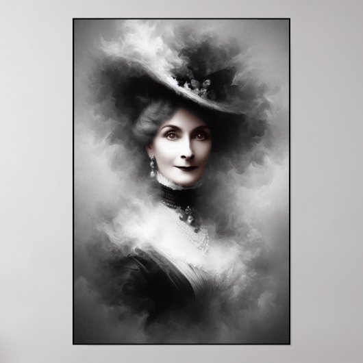 ヴィクトリア朝の女性の肖像画のミステリアスアート ポスター (正面)