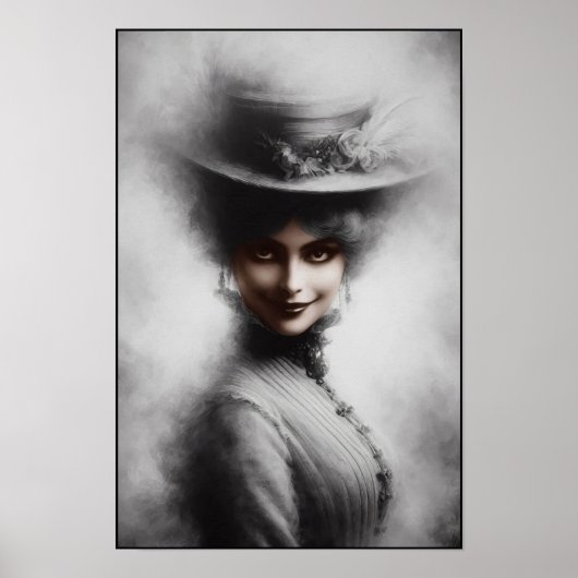 ヴィクトリア朝の女性肖像画 ミステリアスアート ポスター (正面)