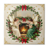 ヴィクトリア朝の妖精 クリスマスの精神 タイル (正面)