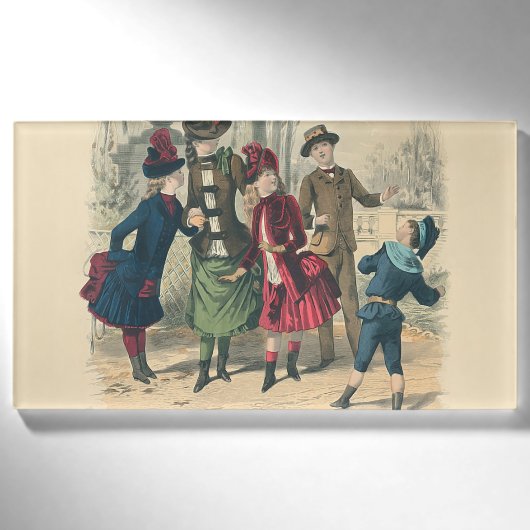 ヴィクトリア朝の子供たちのボール遊び 1880年 冬 名札 (正面)