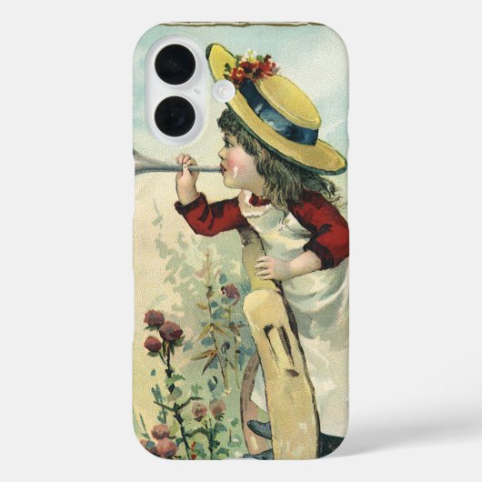 ヴィクトリア朝の子供、ラッパを吹く少女の草原 Case-Mate iPhoneケース (裏面)