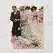 ヴィクトリア朝の結婚式の花嫁と花婿 ポストカード (正面)