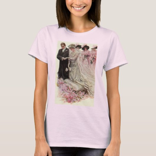 ヴィクトリア朝の結婚式の花嫁と花婿 Tシャツ (正面)