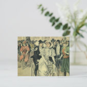 ヴィクトリア朝の結婚式 新婚の花嫁と花婿の自転車 ポストカード (スタンド正面)