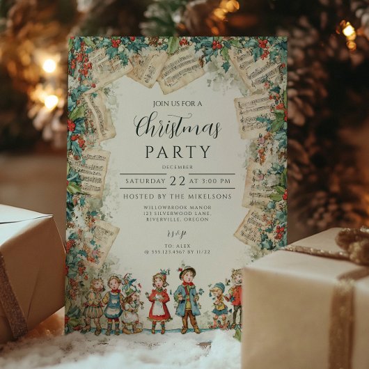 ヴィクトリア朝の聖歌隊 メリークリスマス 招待状