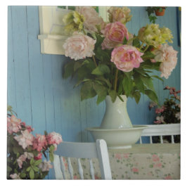 ヴィクトリア朝の芍薬 - マーサズ・ヴィニヤード タイル
