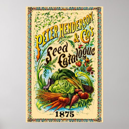 ヴィクトリア朝時代 1875年 シードカタログ表紙 ポスター (正面)