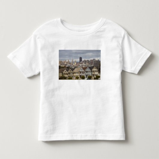 ヴィクトリア様式のピンクレディの家々 トドラーTシャツ (正面)