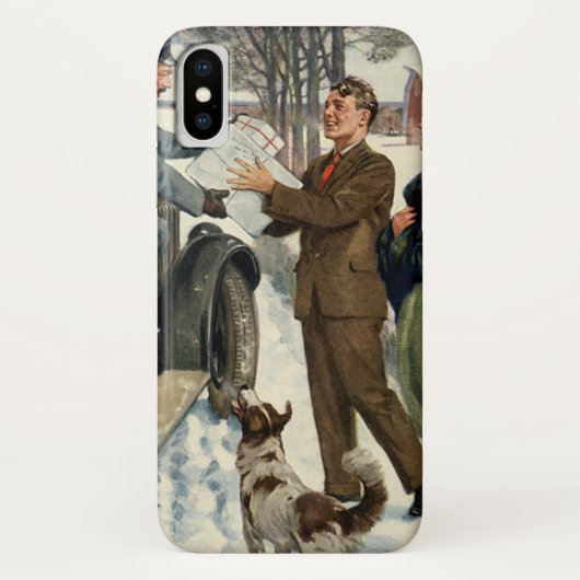 ヴィクトリア調のクリスマスの郵便配達 Case-Mate iPhoneケース (裏面)