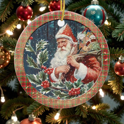 ヴィクトリア調のレトロな家族の名前入りデザイン セラミックオーナメント