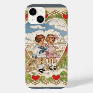 ヴィクトリア調の古風なバレンタインデーの子供たちとハート Case-Mate iPhone 14ケース