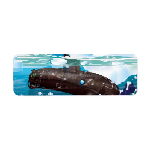 ヴィクトリア調の潜水艦 北極冒険 ラベル (正面)