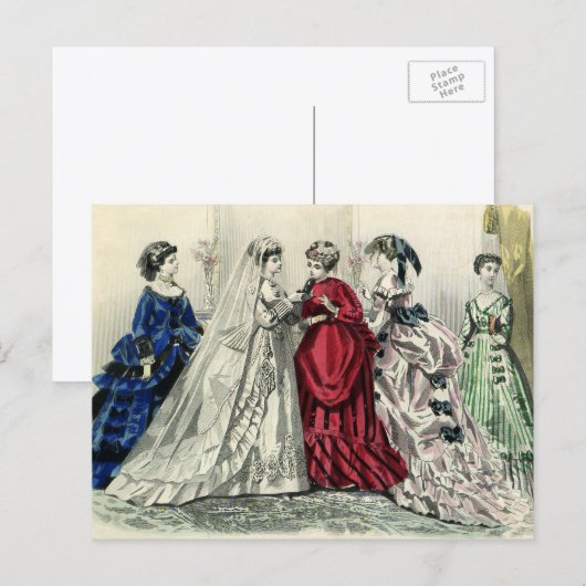 ヴィクトリア調の結婚式の花嫁の肖像画 ポストカード (正面/裏面)