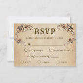 ヴィクトリア調の花嫁RSVP 出欠カード (正面)