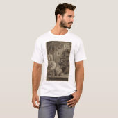 ヴィクトリア調の面白いセピア猫のタトゥーアーティスト Tシャツ (正面フル)