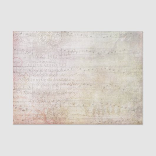 ヴィクトリア調の音符とくすんだ花 薄葉紙 (正面)