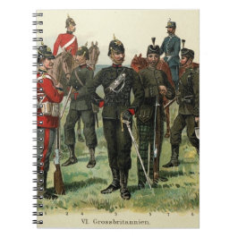 ヴィクトリア調アンティーク兵士の絵葉書 ノートブック