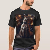ヴィクトリア調ビンテージの神秘的なエレガントな女性 Tシャツ (正面)