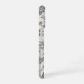 ヴィクトリア調 ダマスク 花柄 ホワイト ヴィンテージ iPhone 16ケース (右側面)