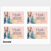 ヴィクトル感動的ウゴ引用文「音楽」 長方形シール (シート)