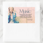 ヴィクトル感動的ウゴ引用文「音楽」 長方形シール (バッグ)