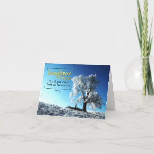 ヴィクトル感動的ヒューゴ引用文「笑い」 サンキューカード (正面)