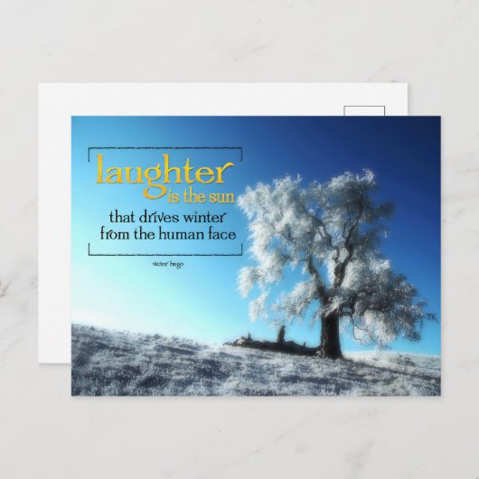 ヴィクトル感動的ヒューゴ引用文「笑い」 ポストカード (正面/裏面)
