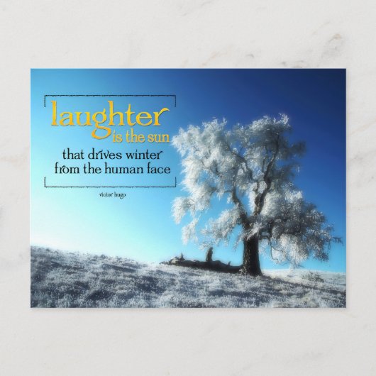 ヴィクトル感動的ヒューゴ引用文「笑い」 ポストカード (正面)