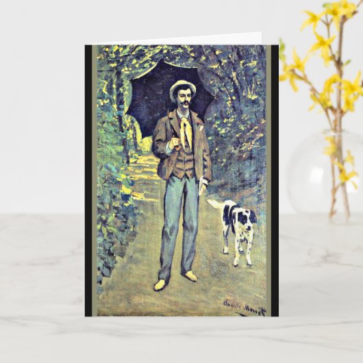 ヴィクトル・ジャック・モネ、パラソルを持つ カード (黄色い花)