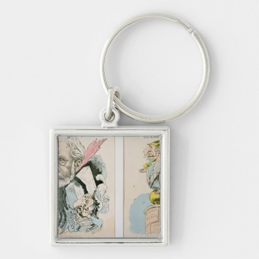 ヴィクトル・ユーゴーおよびナポレオンの風刺漫画III キーホルダー (正面)