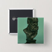 ヴィクトル・ユーゴー(1802-85年)のポートレートの頭部(青銅) 缶バッジ (正面&裏面)