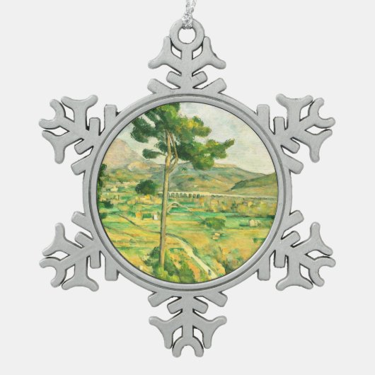 ヴィクトワールとヴィアドクト・ポール・セザンヌ スノーフレークピューターオーナメント (正面)