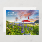ヴィクルキルクジャ、アイスランド ポストカード (正面/裏面)