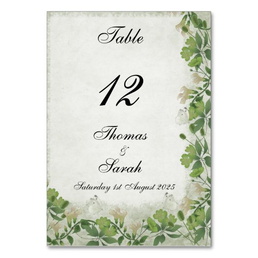 ヴィコリアン・メドウ　結婚式招待状 テーブルナンバー (正面)