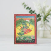 ヴィシュヌとラクシュミはガルーダに乗っ素晴らしている ポストカード (スタンド正面)
