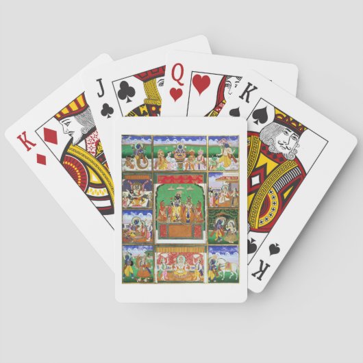 ヴィシュヌは十人のアバターの真ん中、ジャイプール州Rにある。 トランプ (裏面)